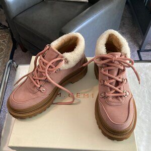 M. Gemi Alpi Due Boot Rose Pink Women’s Size 38 7.5 Shearling Leather Lug Sole